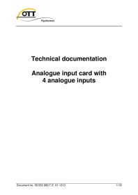 OTT NetDL Analogue Inputs