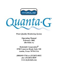 Hydrolab Quanta G User Manual