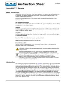 Hydrolab LDO Sensor User Manual (AUS)