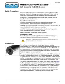 Hydrolab Turbidity Sensor Instruction Sheet