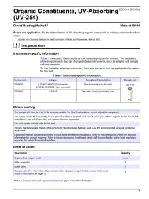 Organic Constituents, UV Absorbing (UV-254), Direct Reading, (Method 10054)