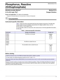Phosphorus, Reactive (Orthophosphate) Molybdovanadate Method 8114, Reagent Solution or AccuVac® Ampuls