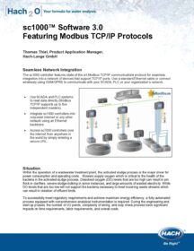 sc1000 Probe Module Modbus TCP/IP Protocols