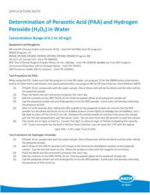 DR900 Determination of Peracetic Acid (PAA) and Hydrogen  Peroxide (H2O2) in Water
