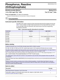 Phosphorus, Reactive (Orthophosphate) Molybdovanadate, (Method 8114), TNT